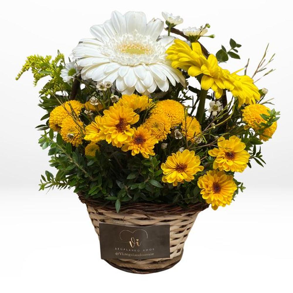 Mini Canasta Isabel  Arreglo floral  - Flores amarillas