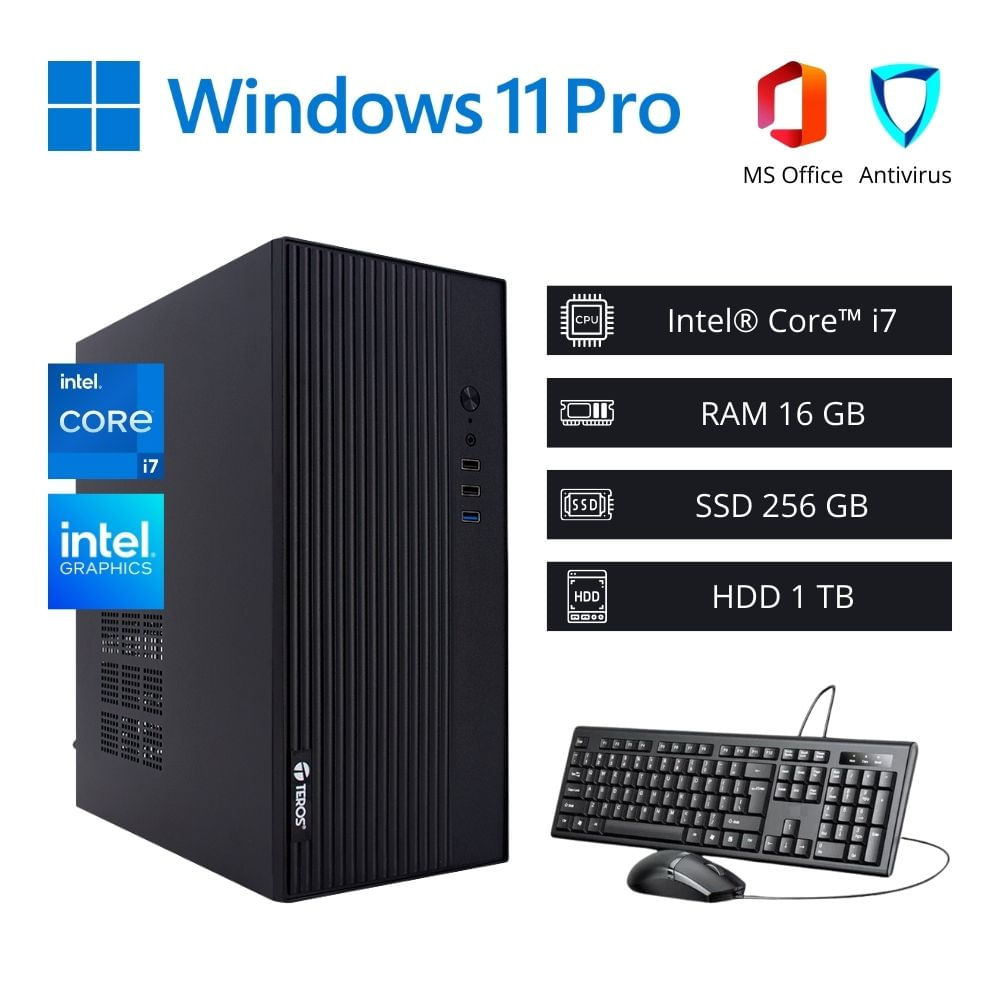 Computadora PC Intel ci7 3,80 GHz 16GB RAM 256GB SSD + 1TB HDD