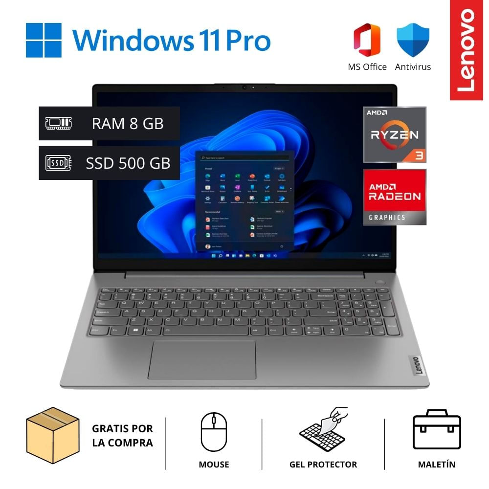 Laptop Lenovo V15 G4 AMN 15,6” FHD AMD Ryzen 3 7320U 8GB RAM 500GB SSD