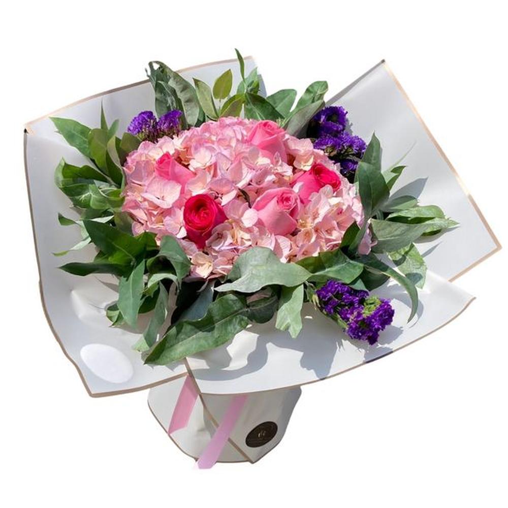 Ramo Abril Hortencias y Rosas Rosadas