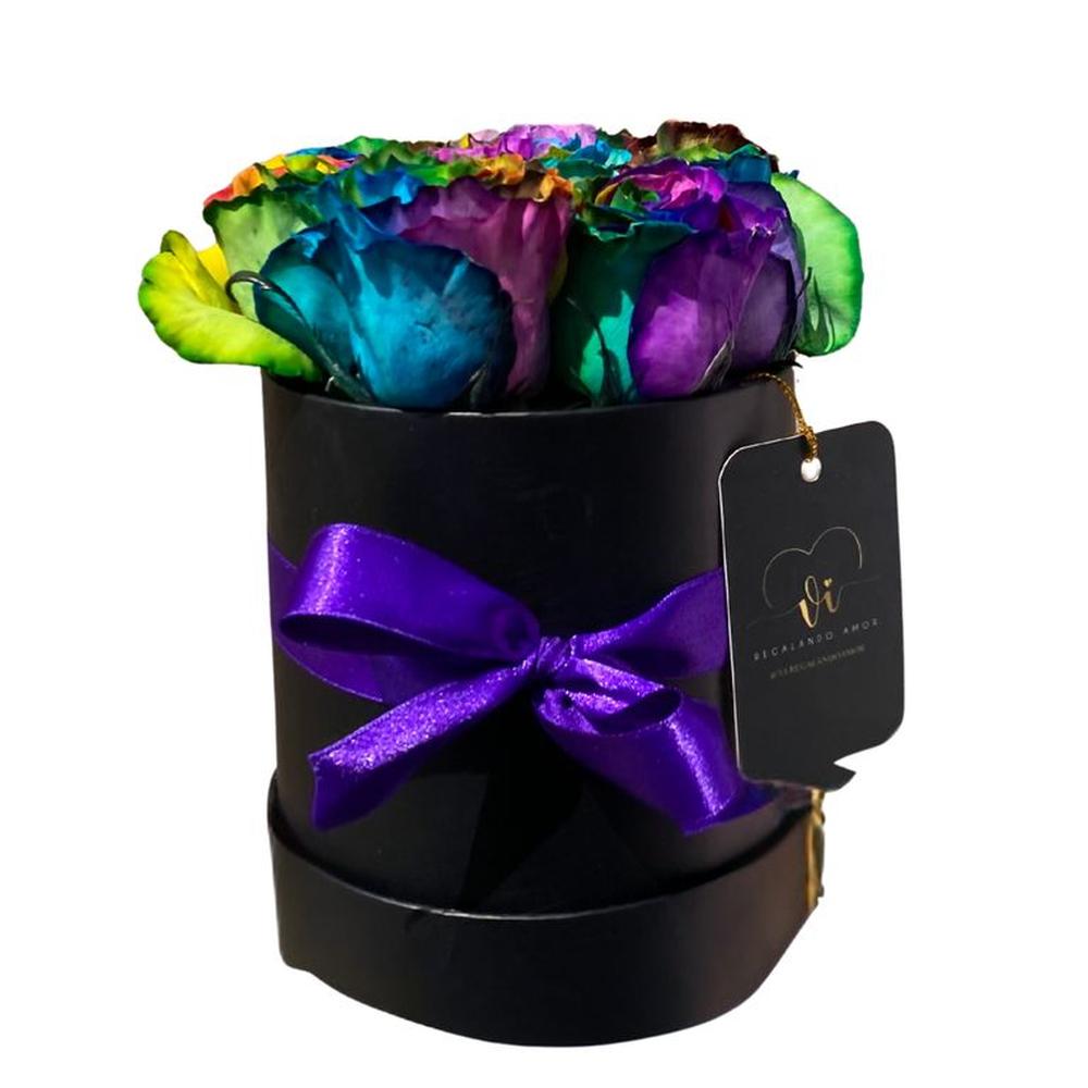 Mini Box Pride de Rosas Arcoíris - Ramo de Flores - Box de flores