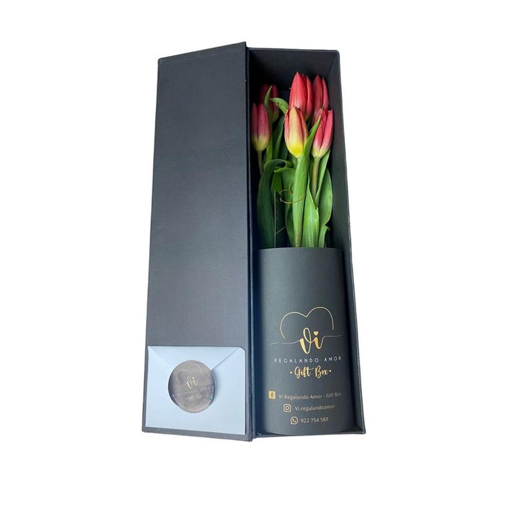 Box Luxury Tulipanes Rojos -  Ramo de Flores