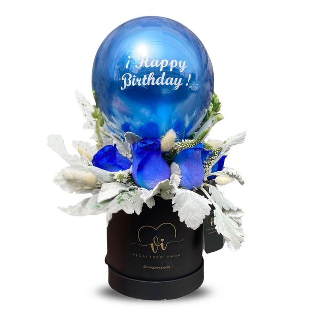 Box Floral Fortuna - Flores Azules - Box Floral