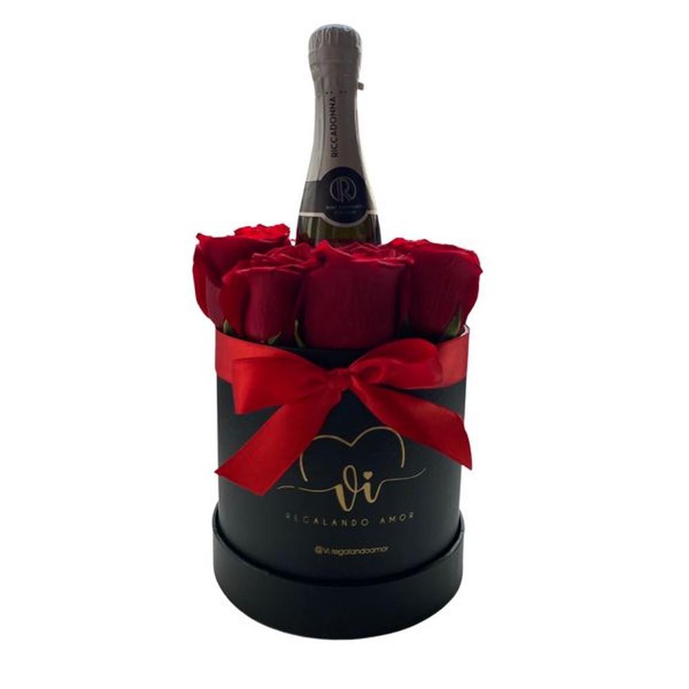 Box Clasico con Espumante - Rosas rojas - Arreglo Floral