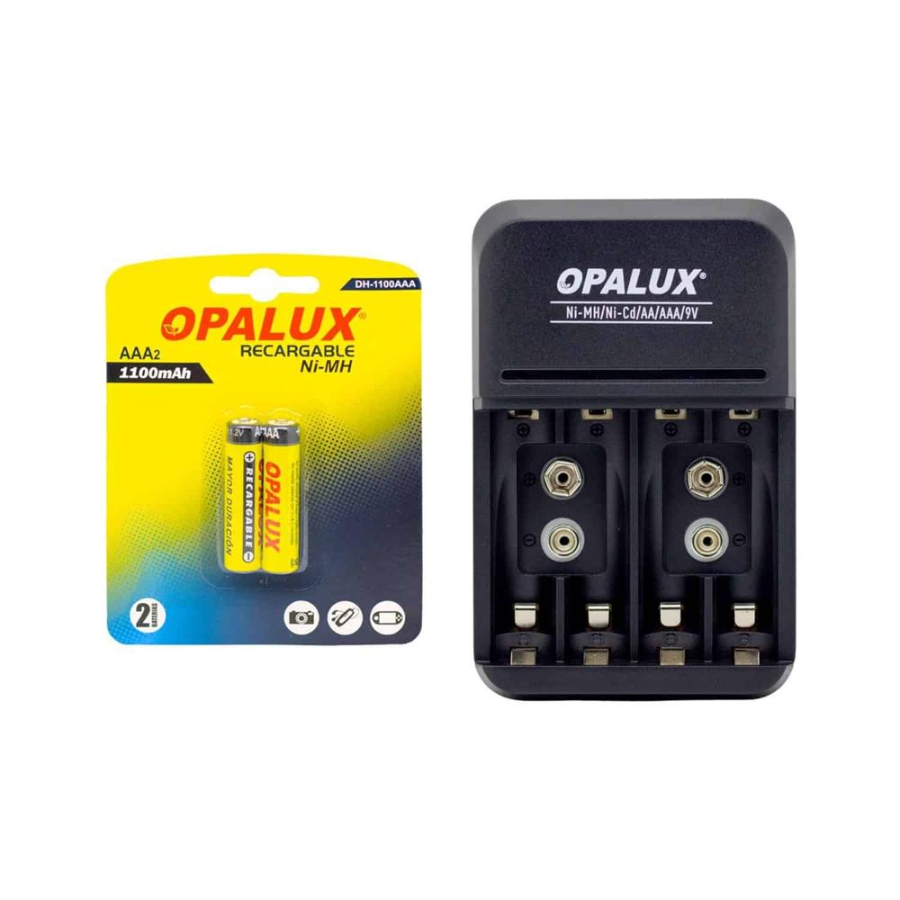 Kit Cargador de Baterías con 2 pilas AAA Recargables MIHABA-DH1100AAA-KIT2  OPALUX