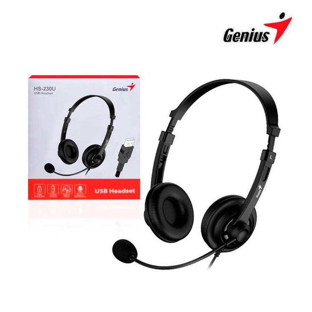 Audífono con Micrófono Genius HS-230U USB para PC Laptop - Negro