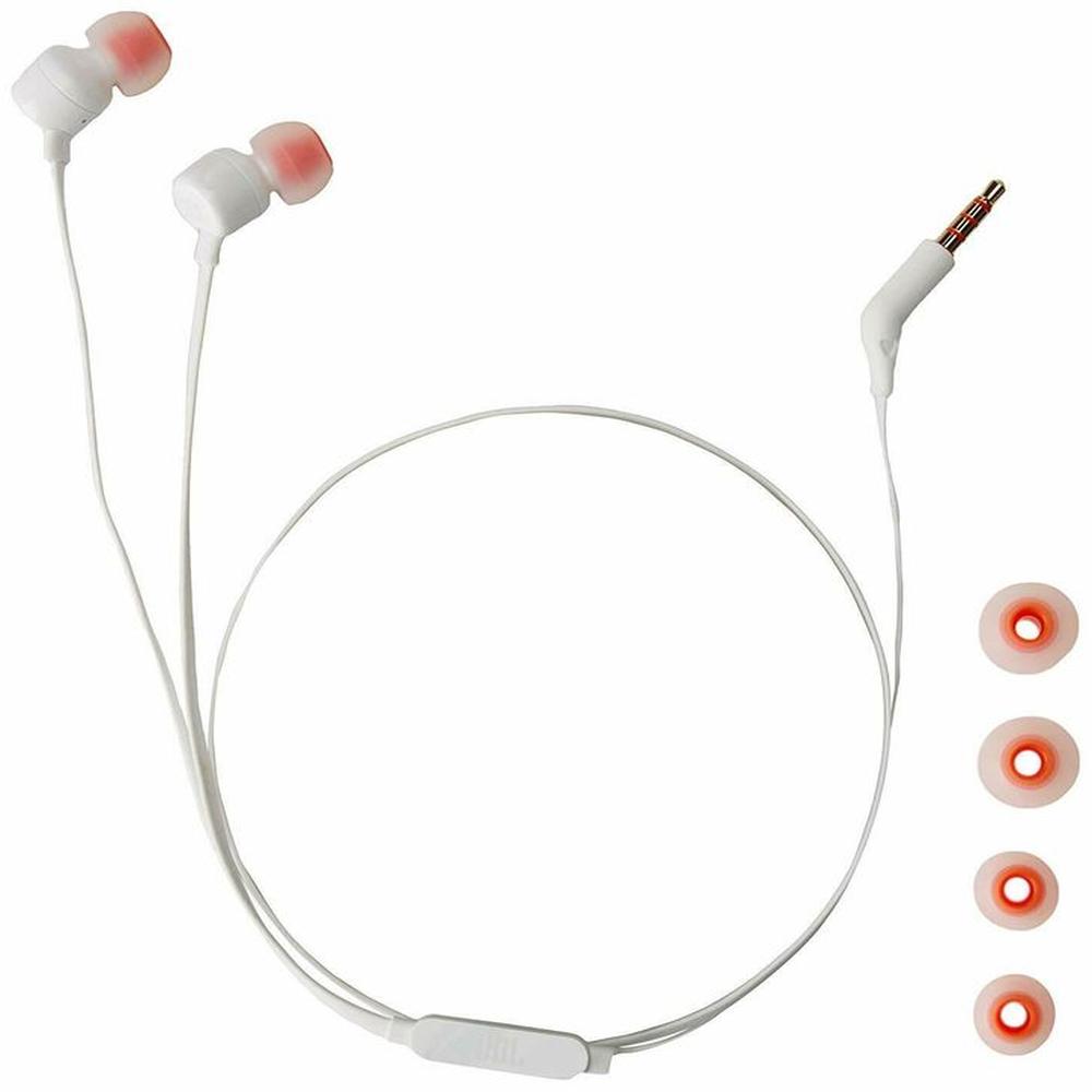 Audífono JBL T110 Extra Super Bass Cable Graves - Blanco
