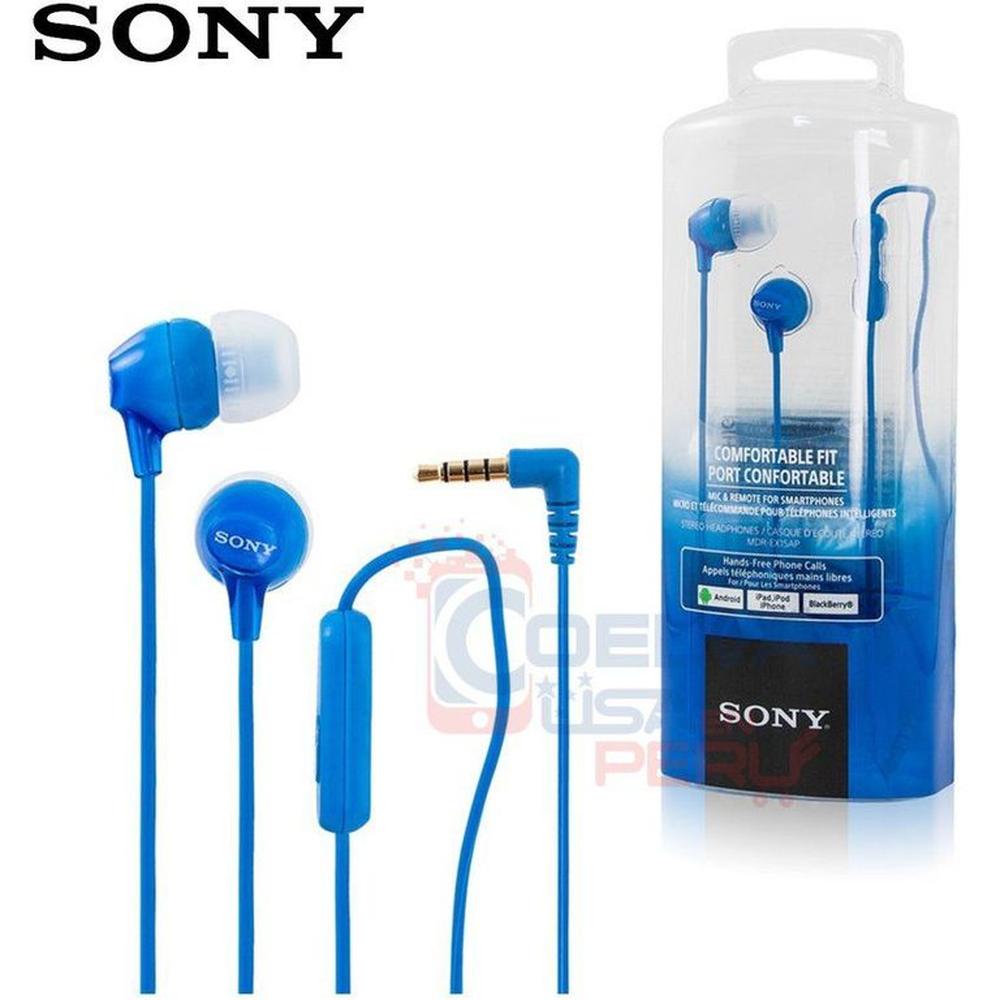 Audífonos Sony EX15AP Extra Bass Micrófono - Azul