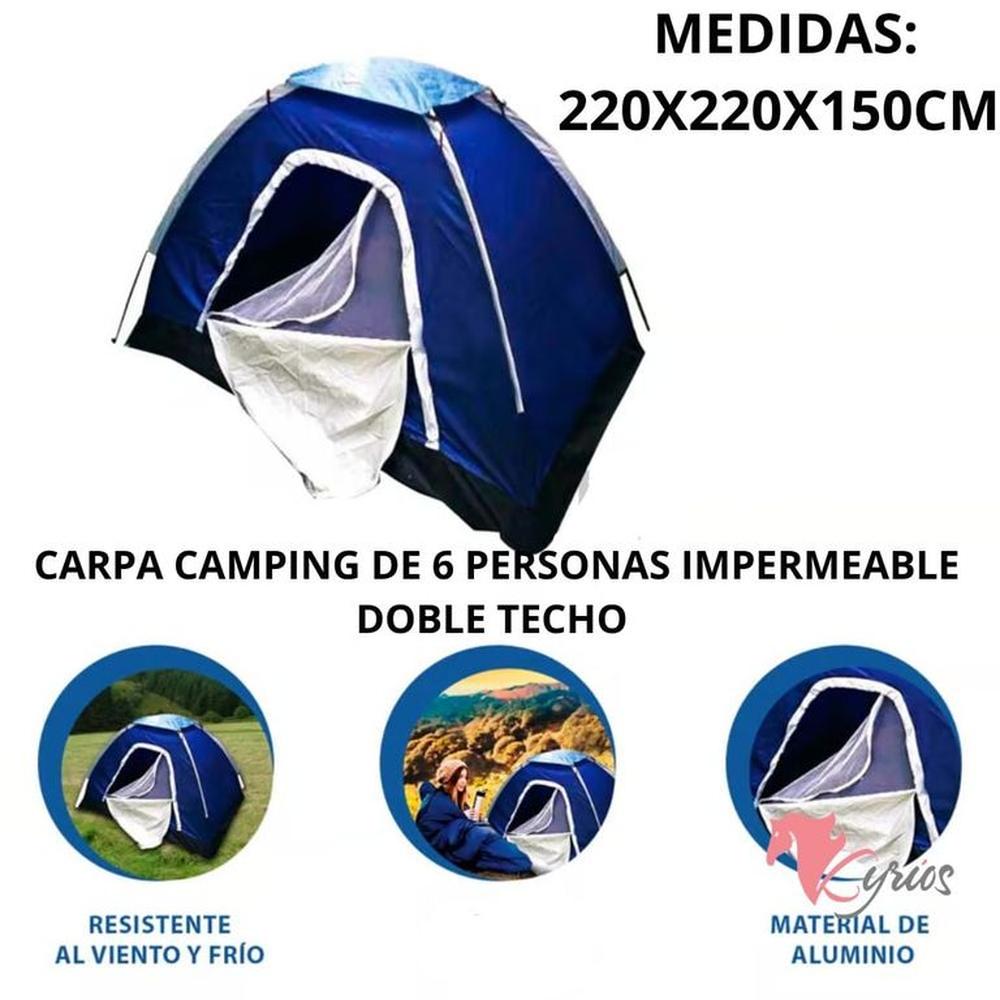 Carpa Camping Doble Techo De 6 Personas Standard Multicolor Carpa Camping Doble Techo De 6 Personas Standard Multicolor