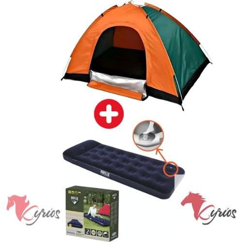 Carpa Automática 6 Personas + Colchón Inflable de 1 plaza Standard Multicolor Carpa Automática 6 Personas + Colchón Inflable de 1 plaza Standard Multicolor