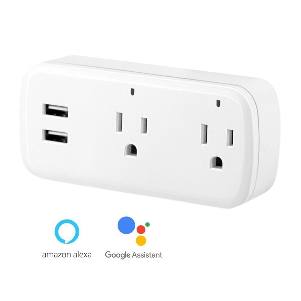 Enchufe Inteligente WiFi con 2 Tomacorrientes y 2 Puertos USB OX1021