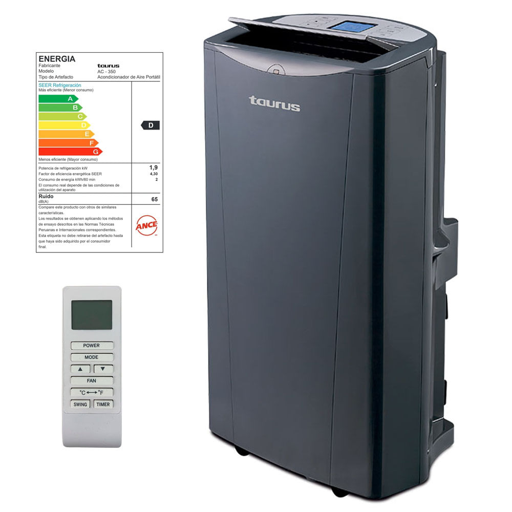 Aire Acondicionado Taurus 3 en 1 Enfría Ventila y Deshumedece 12000 BTU