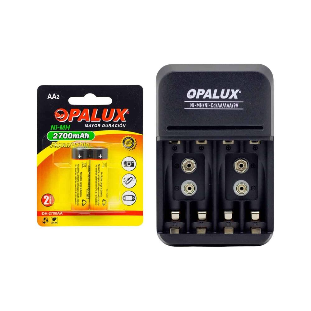 Kit Cargador de Baterías con 2 Pilas AA Recargables MIHABA-DH2700AA-KIT2 OPALUX