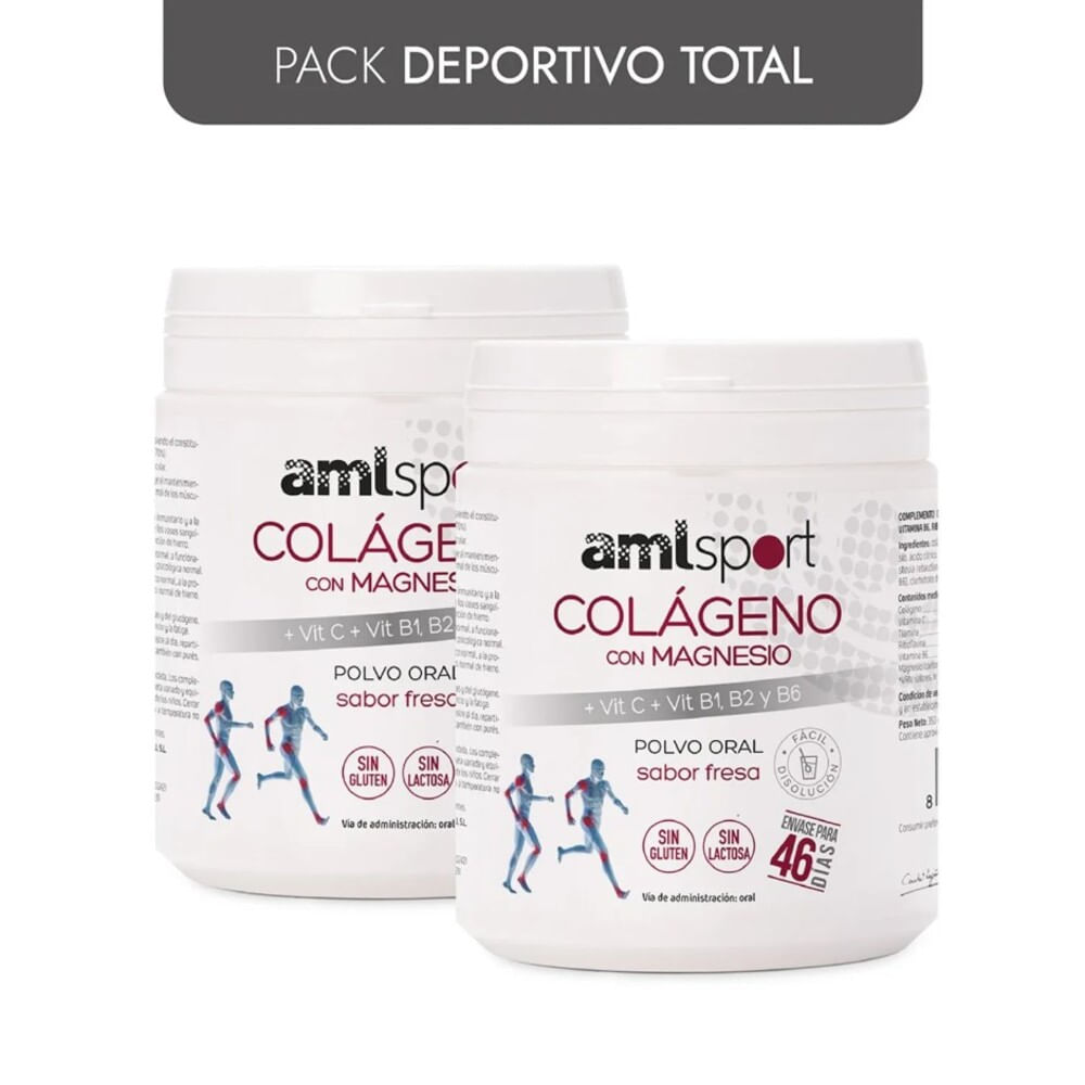 PACK DEPORTIVO TOTAL 2 AML SPORT COLAGENO CON MAGNESIO + VITC + VITB1 B2 B6