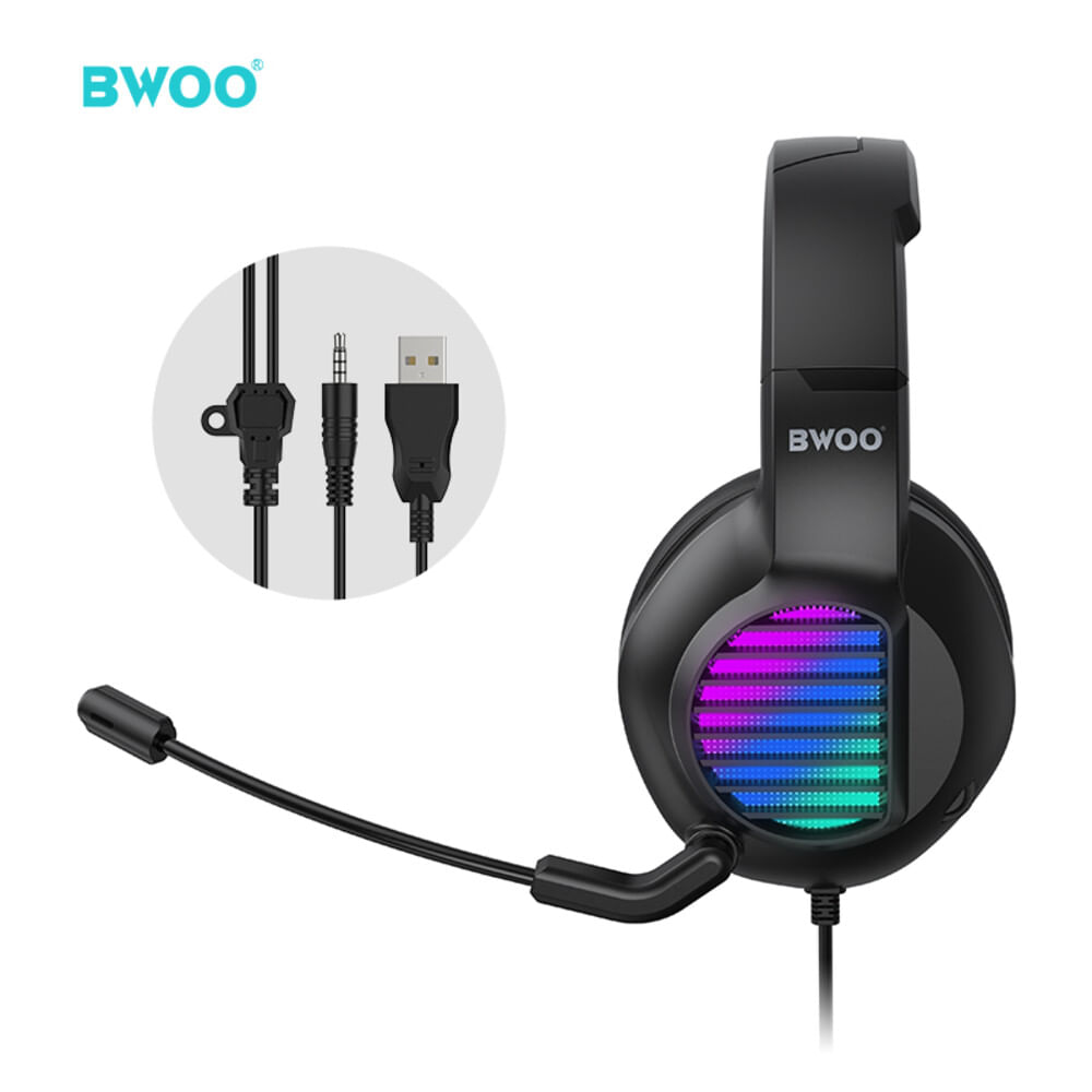 AUDIFONOS GAMER CON CABLE Y MICRÓFONO BX024 BWOO