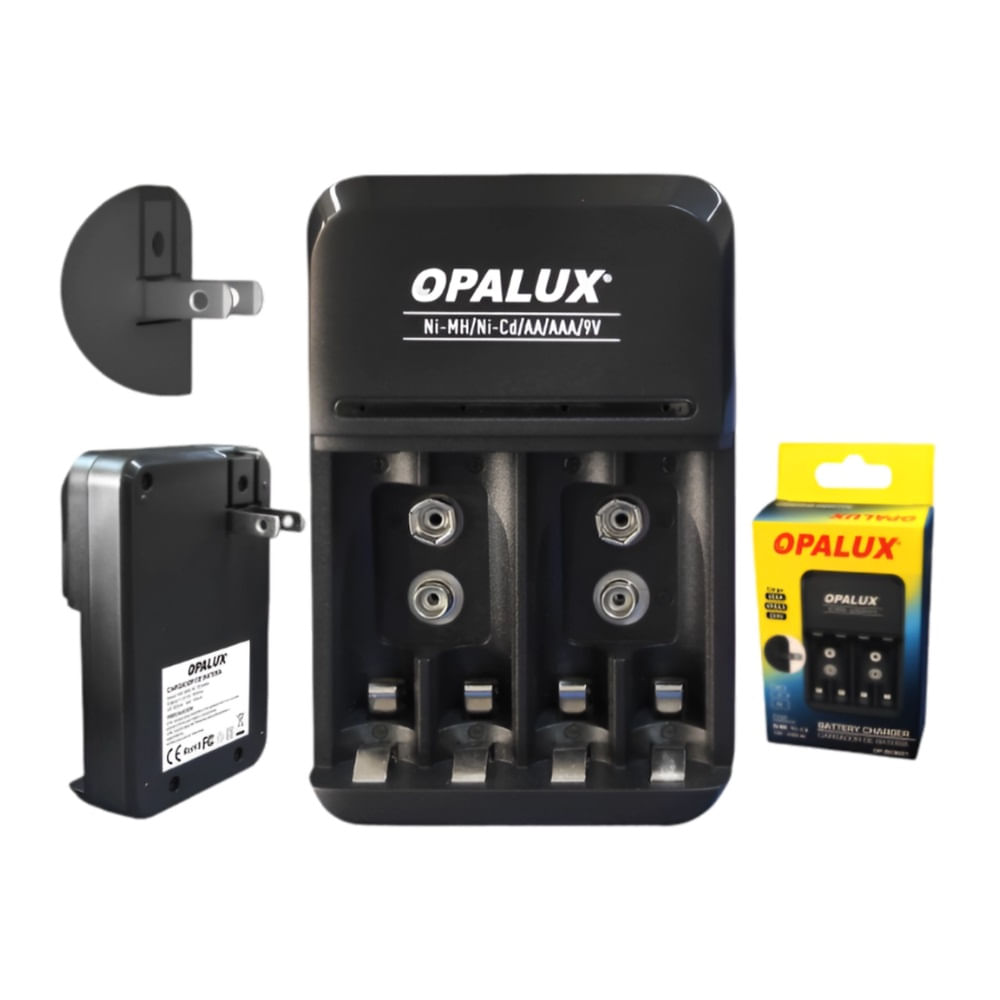 Cargador De Pilas Aa/Aaa/9V Opalux Op-Bc8021
