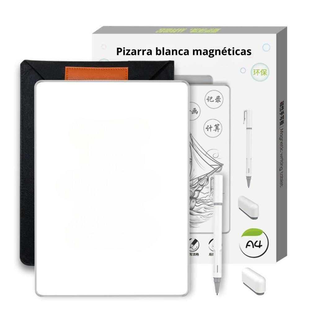 Pizarra Magnética A4 Reutilizable para Notas con Bolígrafo XS-A4 Blanco
