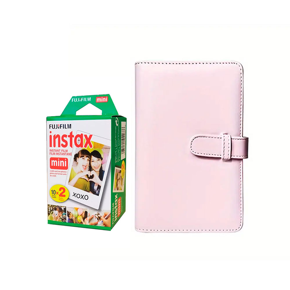 Combo Pack de Pelicula + Album Fujifilm Instax Rosa 108 Fotos