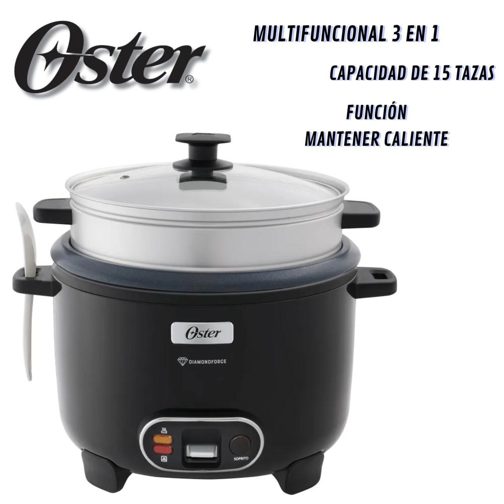 Olla Arrocera Oster CKSTRC15DFBLK 2,8 Litros Vaporera Función de Sofrito Negro
