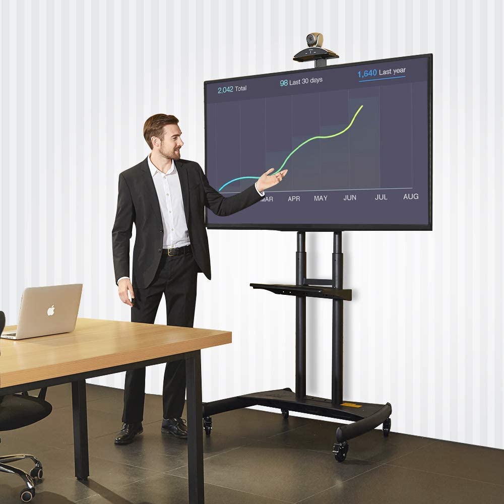 Rack Móvil de Pedestal Para Pantallas de 50'' a 90''