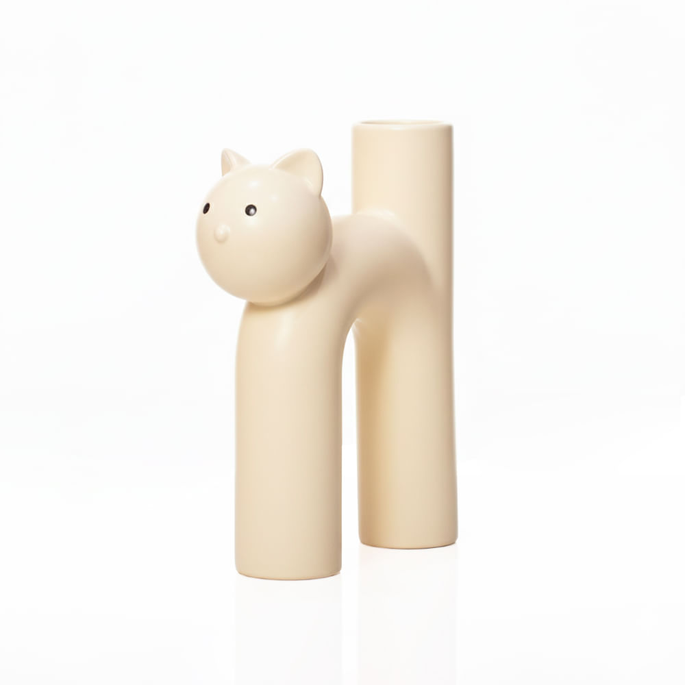 Florero Panadecor Diseño Gato 21CM Porcelana
