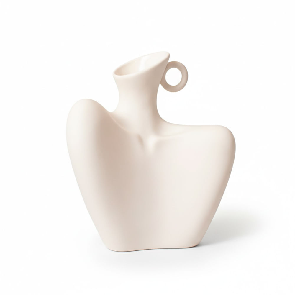 Florero Panadecor Diseño Torso Beige 21CM Porcelana