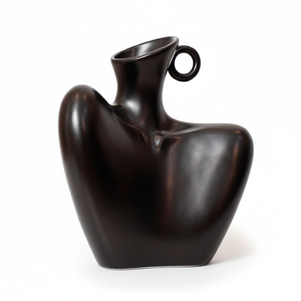Florero Panadecor Diseño Torso Negro 21CM Porcelana