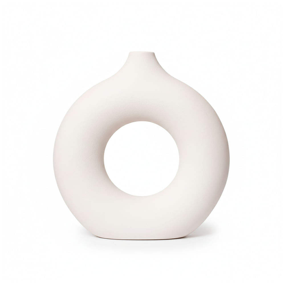 Florero Panadecor Circular Blanco 19CM Porcelana