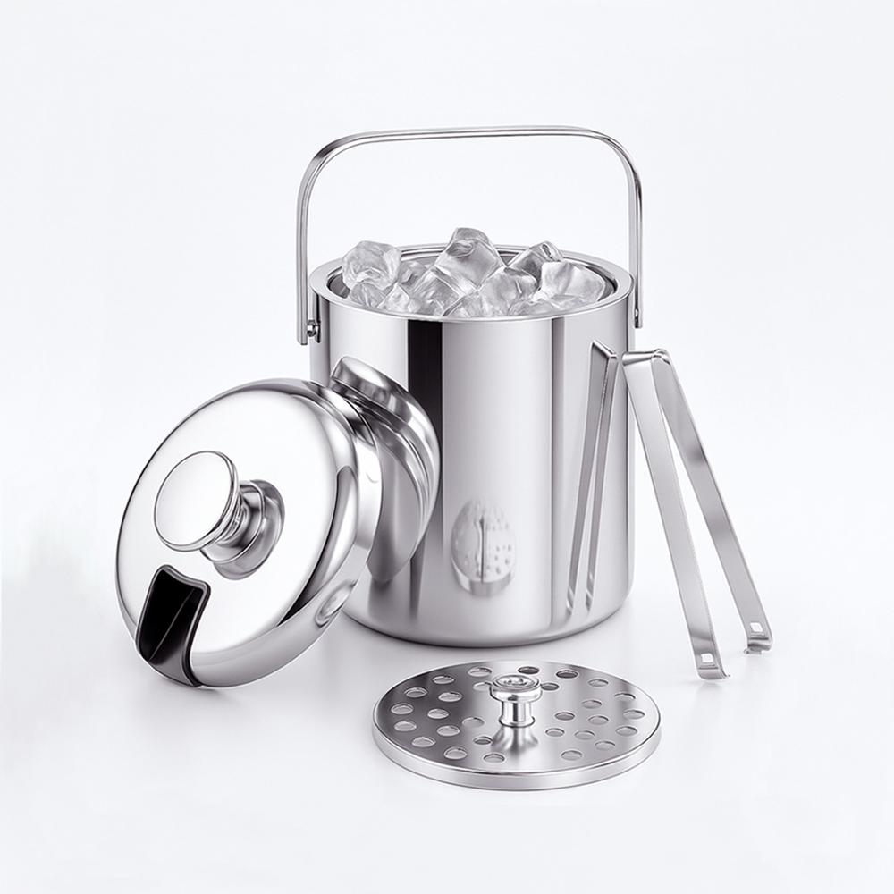 Hielera Premium 14 de Doble Pared de Acero Inoxidable con Pinza para Hielo