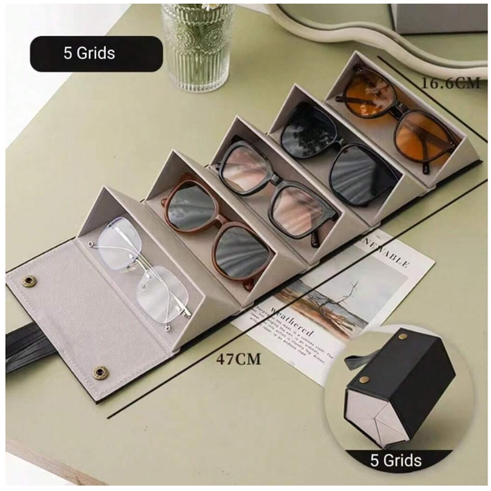 Porta Lentes Plegable 5 Compartimentos A1 Negro