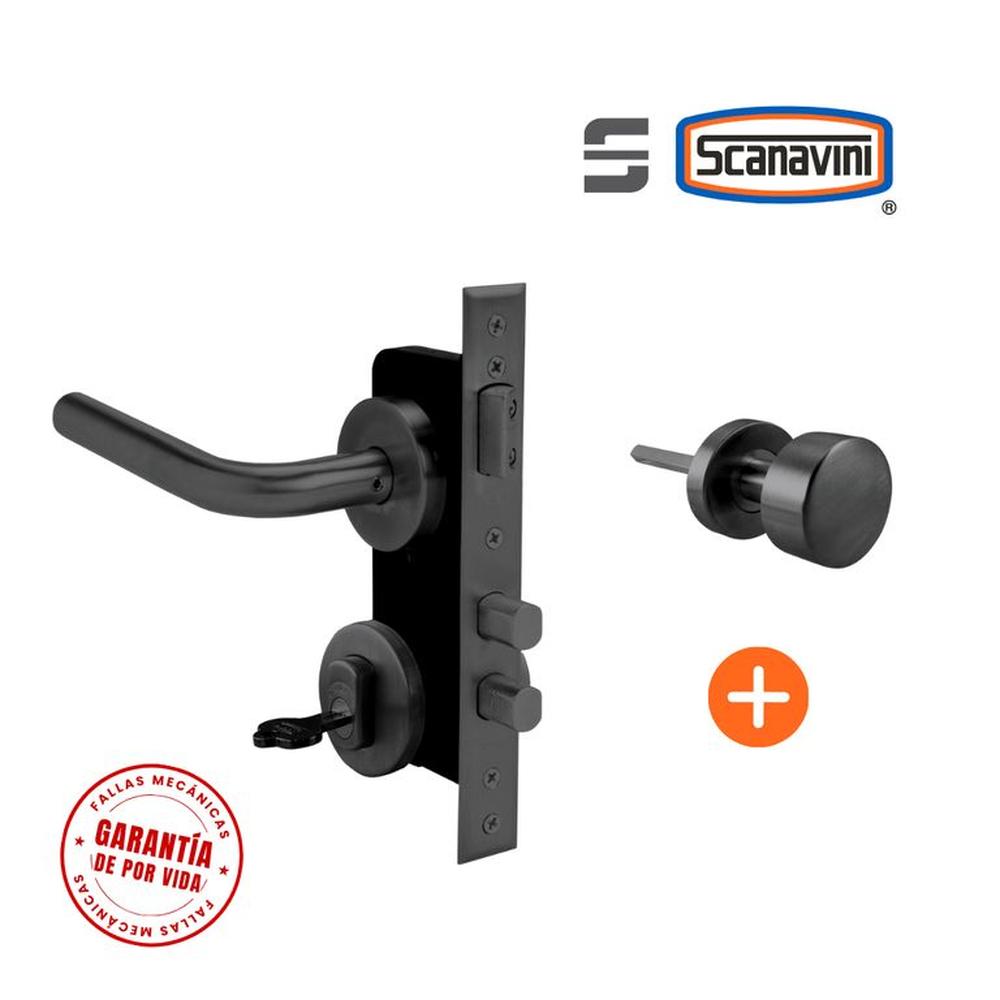 Cerradura de embutir principal 960L negro manilla 