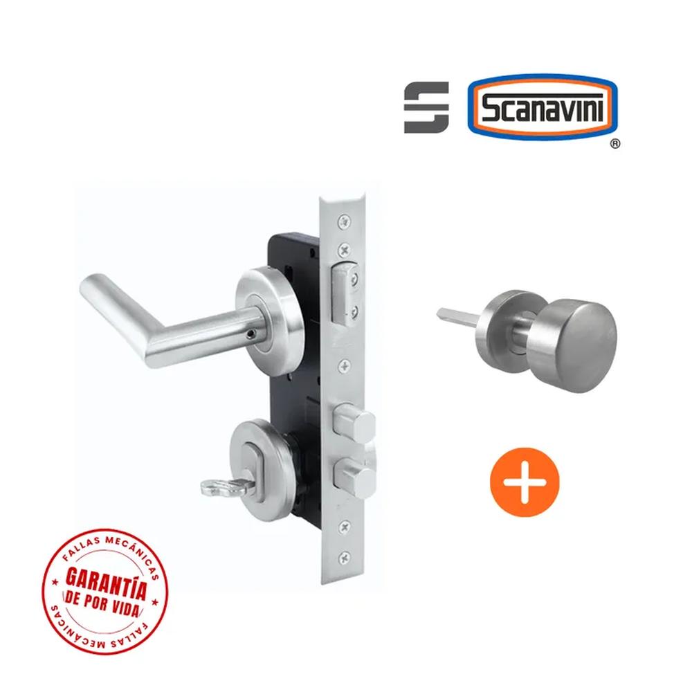 Cerradura de embutir principal 960R Ace Inox manilla IZQUIERDA