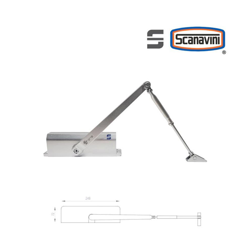 Brazo Hidráulico DT-536F Para puertas de 40 a 150 kg. Acero