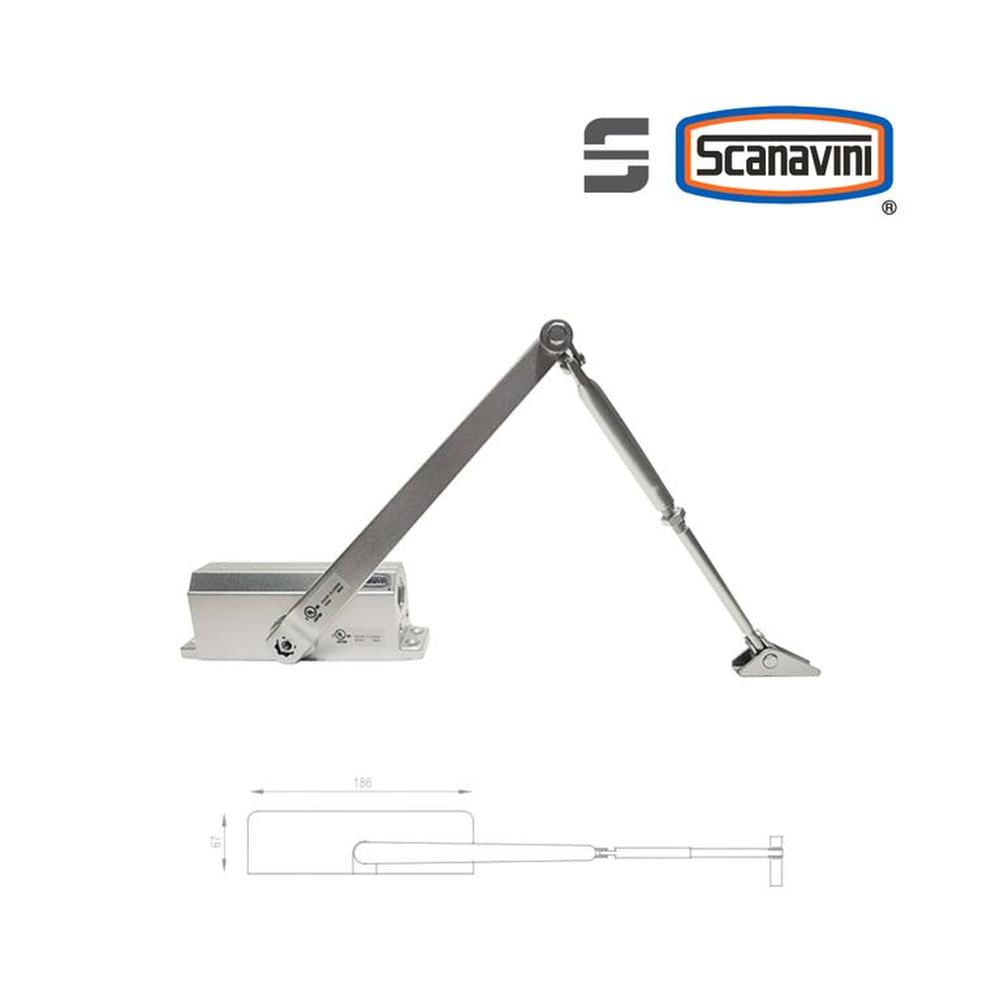 Brazo Hidráulico DT-63H Puertas 45 a 65 kg.Con retención a 90º. Acero