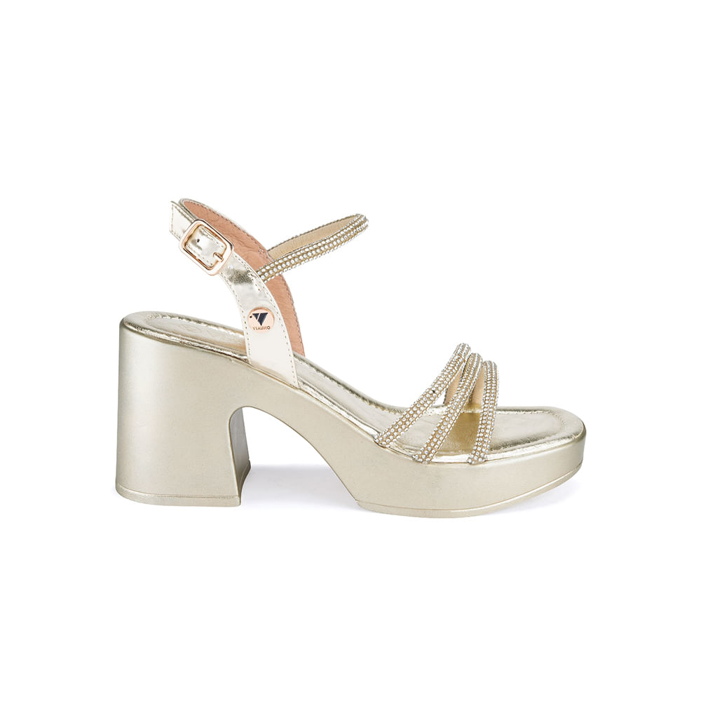 Sandalias Via Uno Mujer 2B760-11 Dorado 36