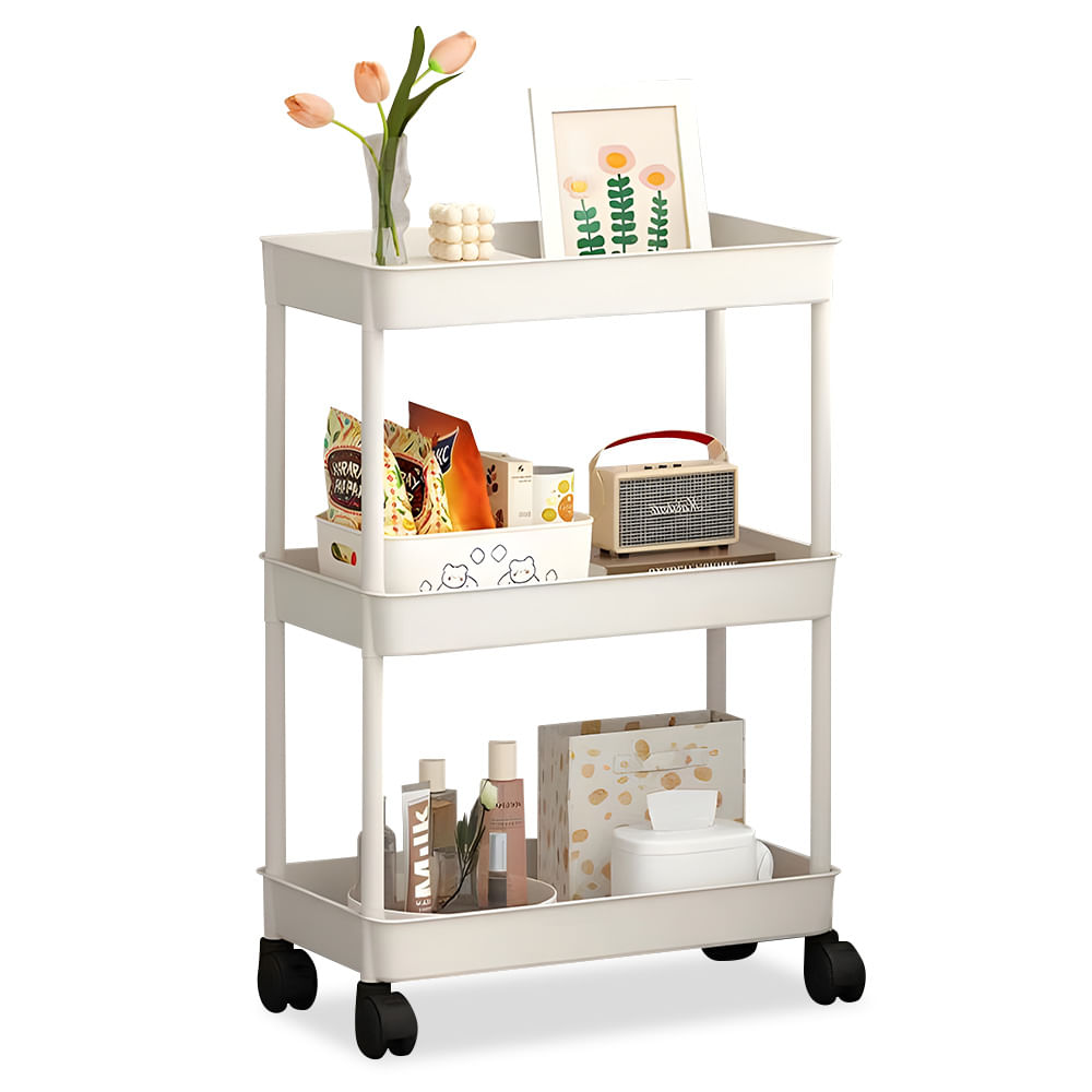 Carrito Organizador Estante 3 Niveles con Ruedas para Oficina B23