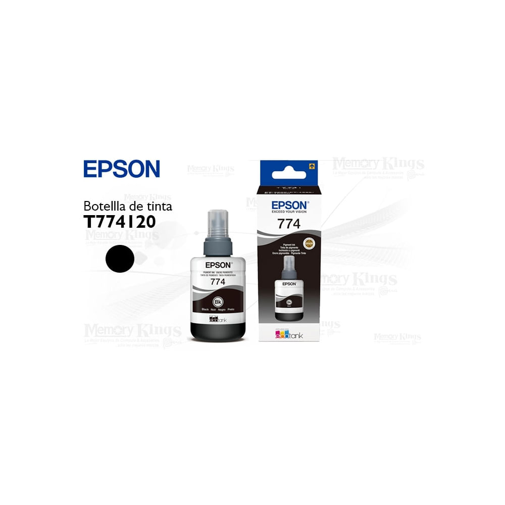 Tinta Epson 774 negra 140ml para impresoras, calidad de impresión excepcional y alto rendimiento