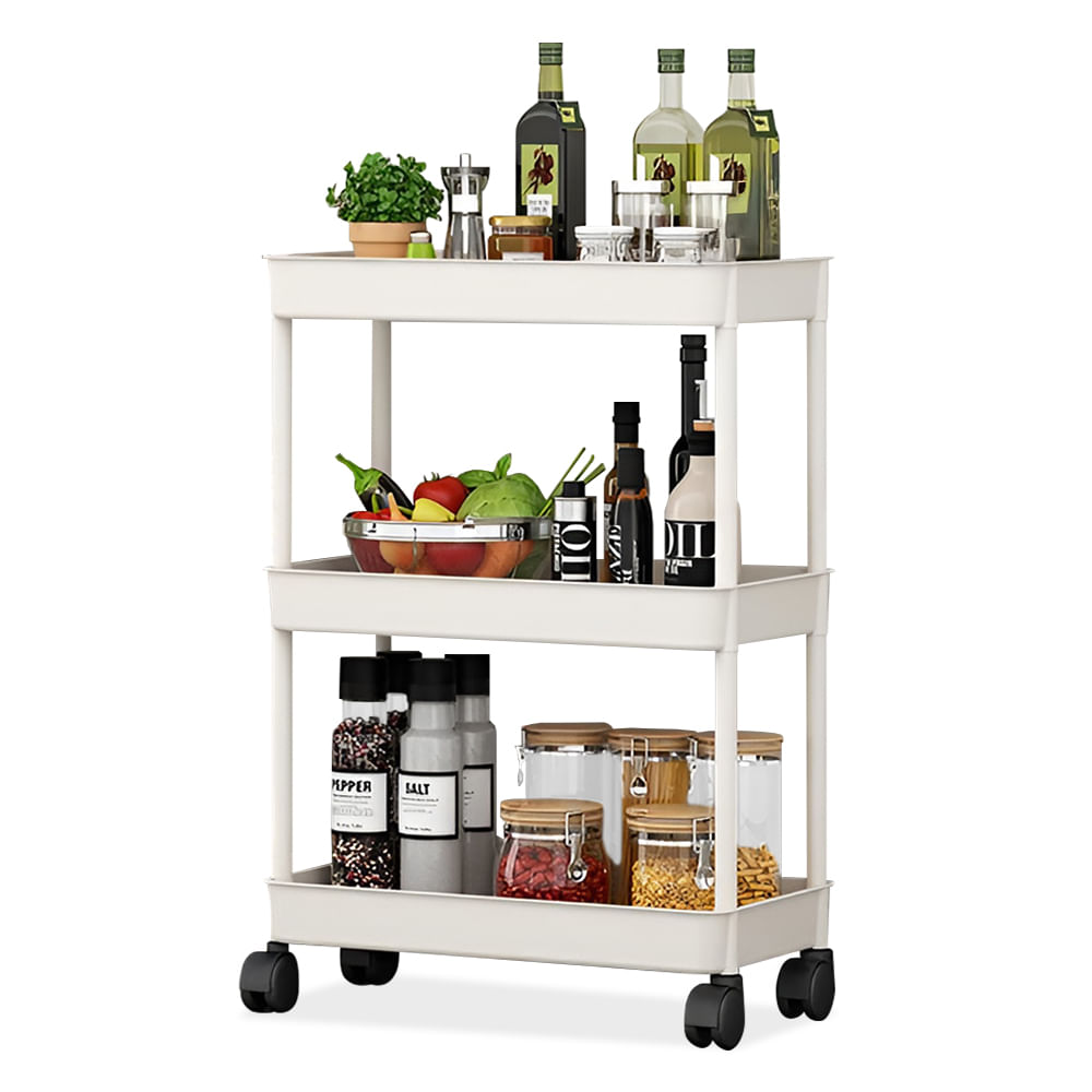 Carrito Organizador Estante 3 Niveles con Ruedas para Cocina B23