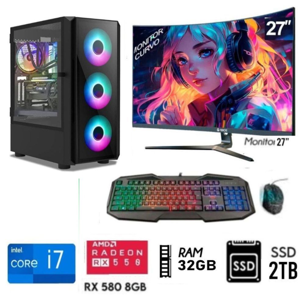 Computadora PC Gamer Intel Core i7 Ram 16GB Disco 1TB Disco
