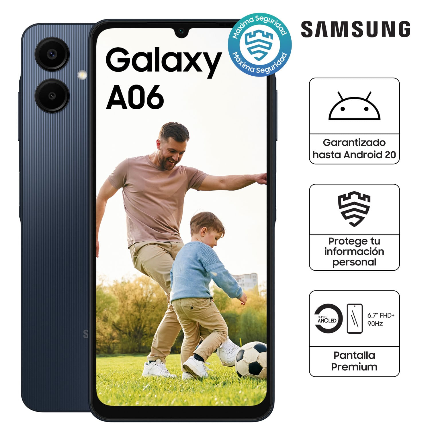 Celular Samsung A06 4GB RAM 128GB 6.7"" Negro