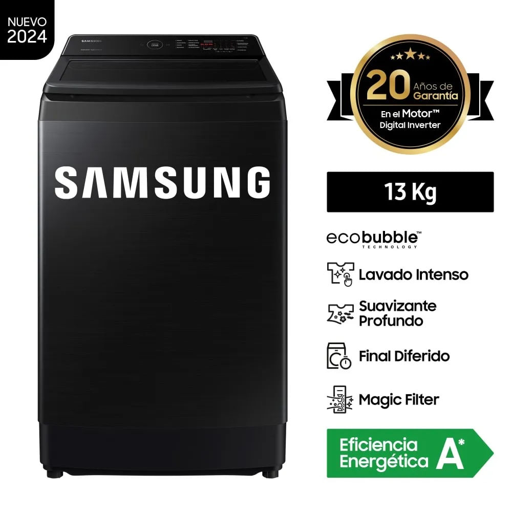Lavadora SAMSUNG EcoBubble 13KG Negra WA13CG5441BV Lavadora SAMSUNG EcoBubble 13KG Negra WA13CG5441BV