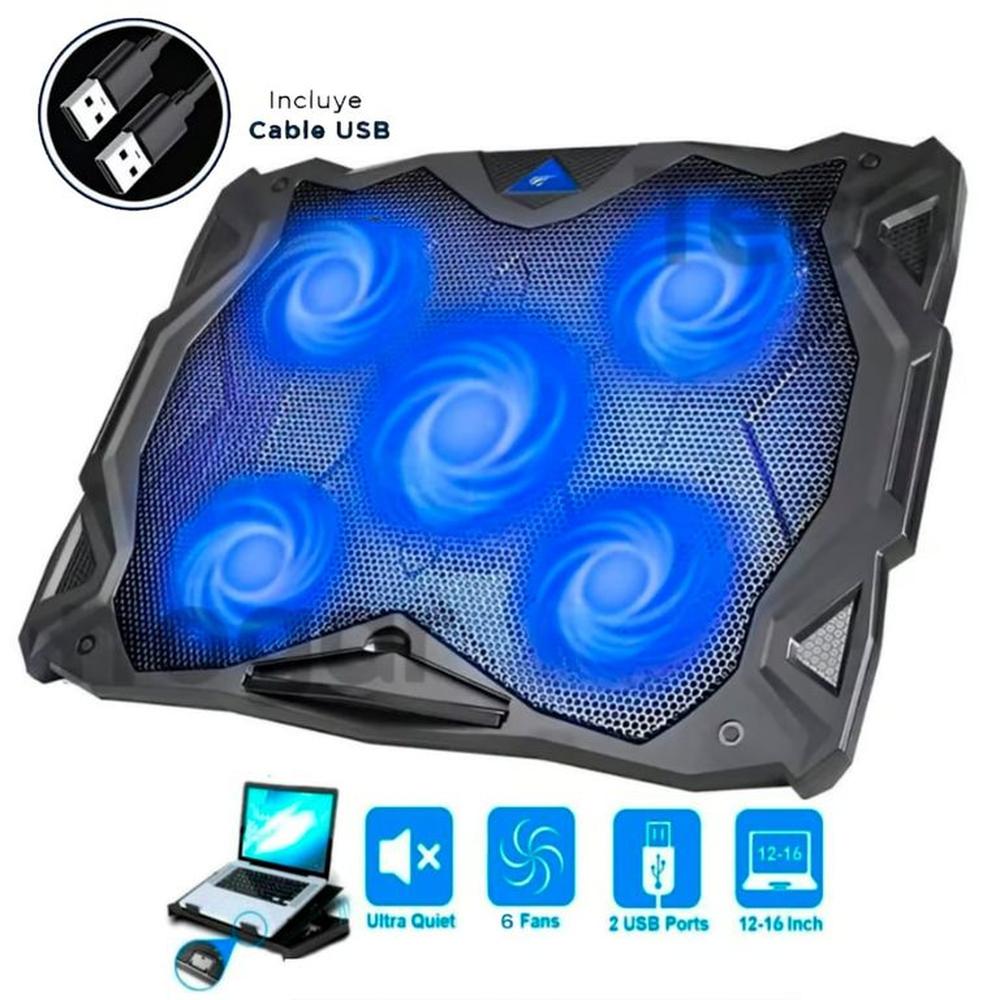 Cooler Para Laptop y Notebook Soporte Base con 5 Ventiladores