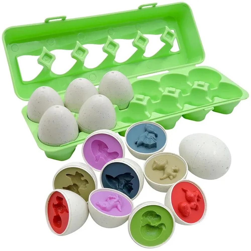 JUEGO DIDÁCTICO EDUCATIVO HUEVOS EN CAJA - DINOSAURIO