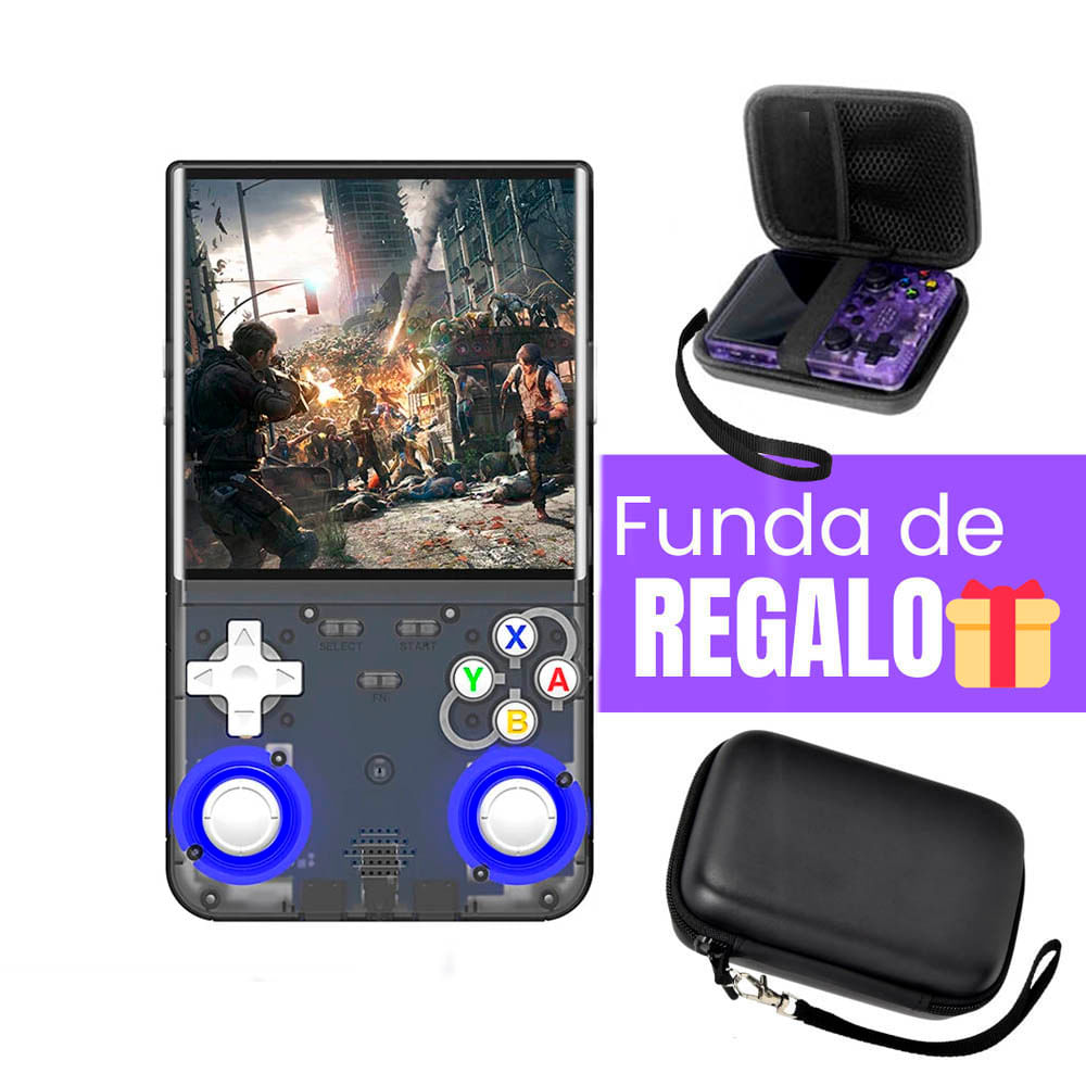 Consola de Videojuegos Portátil Retro R36 Ultra HD Negro Funda Gratis