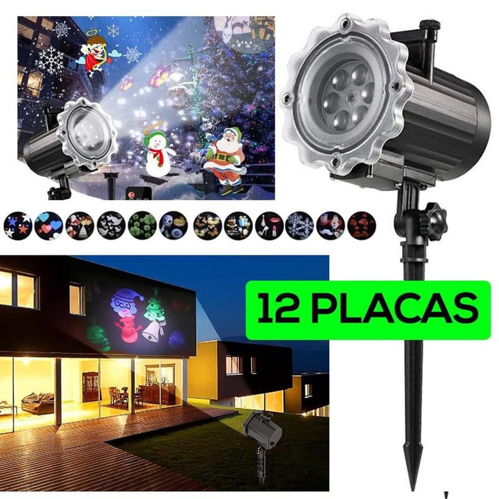 Proyector Luces 12 Motivos Intercambiables Navidad Cumpleaños Fiesta