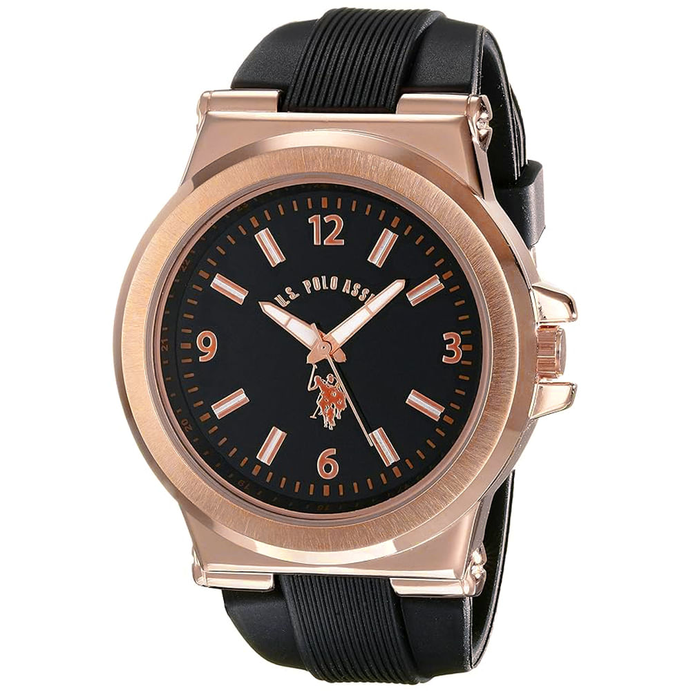 Reloj U.S. Polo Assn. USC90006 para Hombre Correa de Silicona y Dial Negro