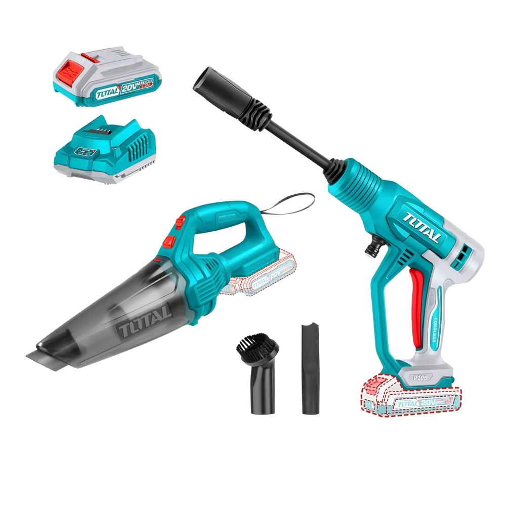 Hidrolavadora Inalámbrica 20V + Aspiradora 0.5lt Total TPWLI20362-TVLI201261