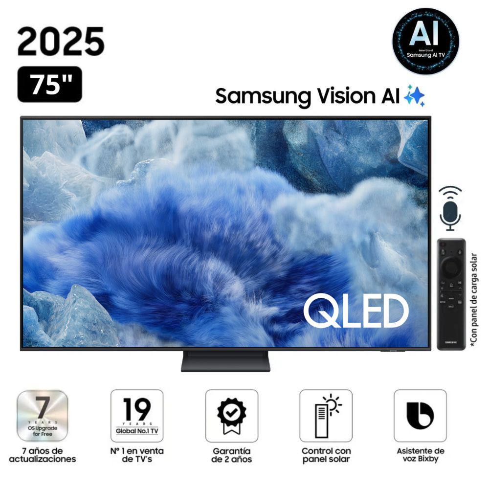 TELEVISOR 75 QLED Q8F Vision AI Smart TV 2025 QN75Q8FAAGXPE  RACK FIJO REGALO
