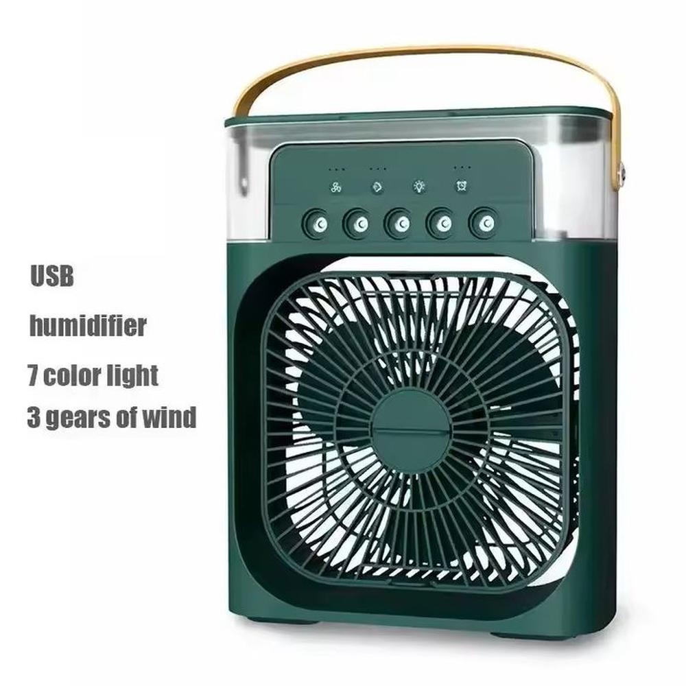 Ventilador Usb Portátil Led Con Humificador Verde