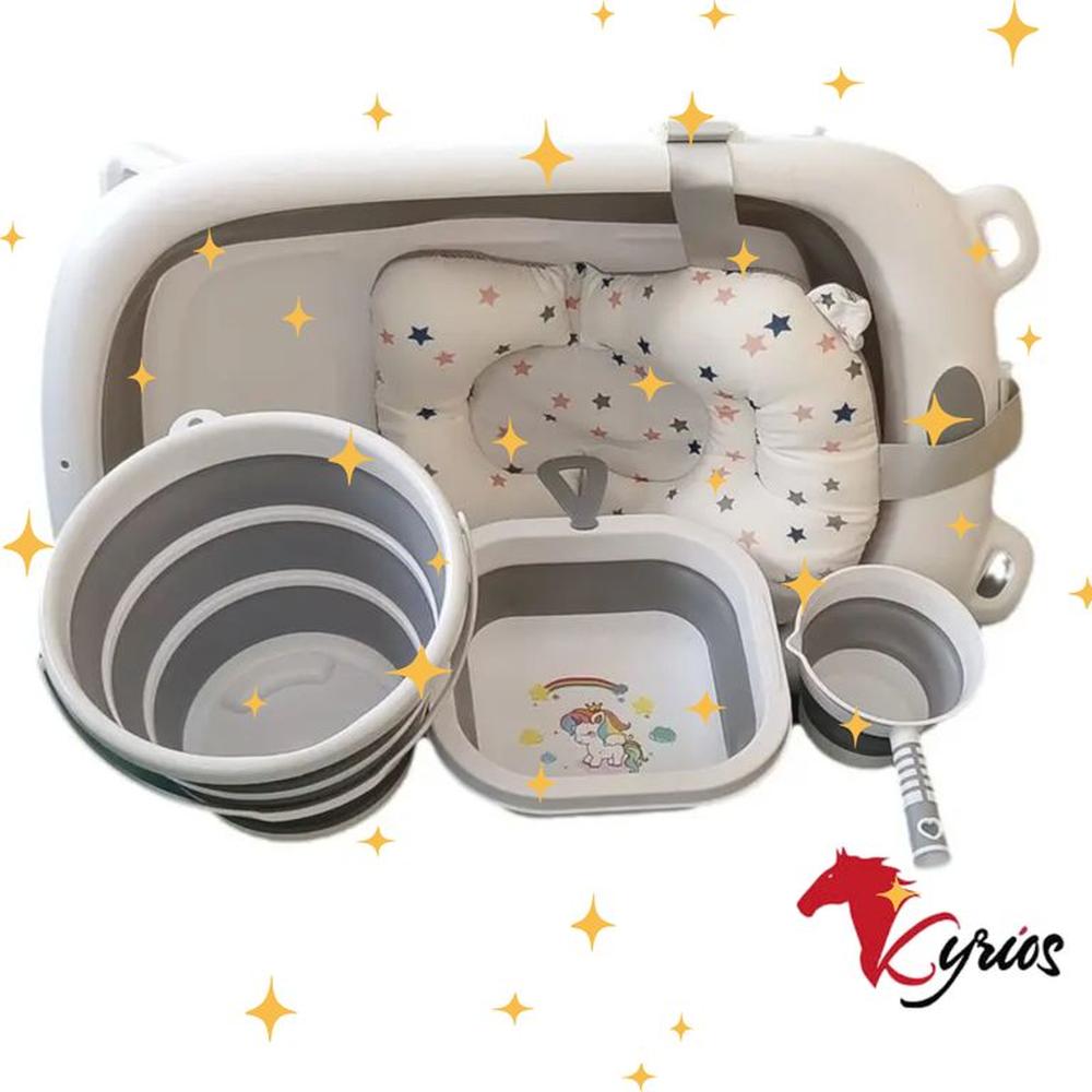 Bañera Plegable Con Set De Limpieza Para Bebes